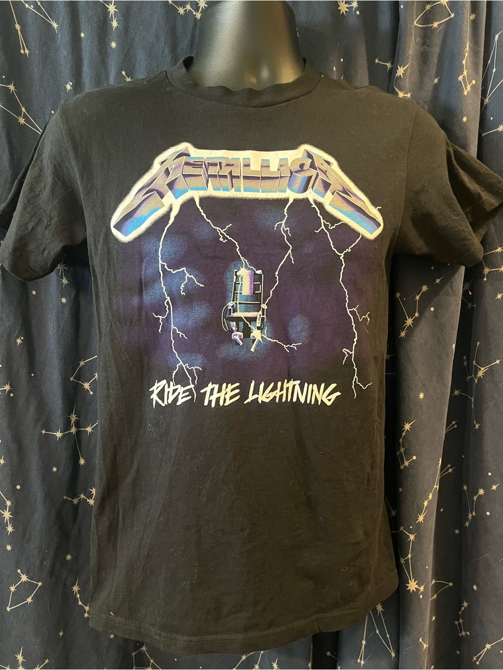 Men’s Metallica band t-shirt 'Ride the Lightning' Graphic Tee - Black